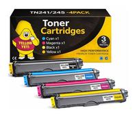 TN241 TN245 - Cartuchos de tóner compatibles con Brother HL-3140CW, HL-3150CW, HL-3170CW, DCP-9015CDW, DCP-9020CDW, MFC-9330CDW, 4 unidades (negro, cian, magenta, amarillo, 4 unidades)
