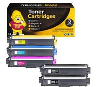 TN241 TN245 - Cartuchos de tóner compatibles con impresoras Brother HL-3140CW, HL-3150CDW, DCP-9015CDW, MFC-9330CDW (2 negros, 1 cian, 1 magenta, 1 amarillo)