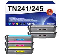 TN241 TN245 Tóner Compatible con Brother TN241 para Brother DCP 9022CDW | Compatible con Brother MFC-9332CDW Toner DCP-9022CDW MFC-9142CDN HL-3152CDW HL-3142CDW DCP-9017CDW TN241/245 (paquete de 5)
