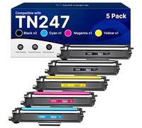 TN247 TN-243CMYK - Cartucho de tóner compatible con impresora Brother TN247 TN243 DCP-L3550CDW DCP-L3510CDW HL-L3210CW HL-L3230CDW MFC-L3750CDW MFC-L3710CW (negro, cian, amarillo, magenta, 5 unidades)