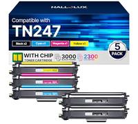 TN247 TN243CMYK Tóner compatible con Brother TN-247BK TN-243CMYK TN 247 TN 243 para Brother MFC-L3750CDW Toner MFC L3750CDW DCP-L3550CDW MFC-L3770CDW MFC-L3710CW DCP-L3550CDW 10CDW (Paquete de 5
