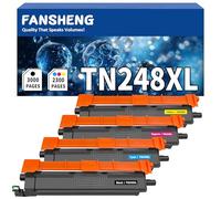 TN248XL TN-248XL MFC-L3760CDW Cartucho de Tóner Compatible con Brother TN248 para L8390CDW L3740CDWE DCP-L3520CDWE L3520CDW L3560CDW MFC-L3740CDWE Impresora 3000 Páginas(4 Paquetes BK/C/M/Y)