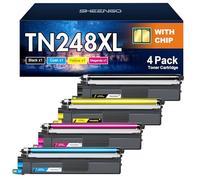 TN248XL TN248 Compatible para Brother TN248 TN 248XL TN 248 XL para Brother MFC-L3740CDW MFC-L3760CDW MFC-L8390CDW DCP-L3560CDW HL-L3240CDW MFC-L3740CDWE TN248VVAL TN248 CMYK (4 Unidades)