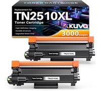 TN2510XL TN-2510XL Tóner Compatible con Brother TN2510XL para HL-L2400DWE HL-L2445DW DCP-L2620DW MFC-L2800DW DCP-L2665DW DCP-L2660DW MFC-L2827DWXL DCP-L2627DWE MFC-L2860DW (2 Negro)