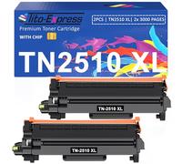 TN2510XL TN2510 XL Compatible para Brother Toner MFC HL-L2400DWE L2400DWE HL-L2447DW DCP-L2620DW P-L2660DW DCP-L2627DWE Negro 2 Pack