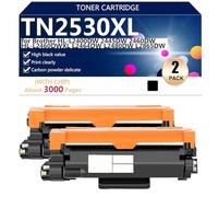 TN2530XL Cartucho de Tóner de Repuesto para Brother HL-L2400DW 2445DW 2460DW HL-L2460DWXL L2464DW L2480DW L2865DW DCP-L2640DW Impresora,Black-2 Pack