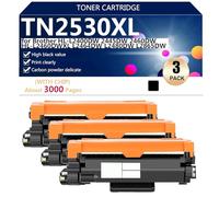 TN2530XL Cartucho de Tóner de Repuesto para Brother HL-L2400DW 2445DW 2460DW HL-L2460DWXL L2464DW L2480DW L2865DW DCP-L2640DW Impresora,Black-3 Pack