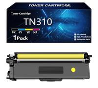 TN310 Cartucho de Tóner Repuesto para Brother TN310 TN310K TN310C TN310Y TN310M para Brother HL-4150CDN 4570CDW DCP-9055CDN MFC-9460CDN 9970CDW Impresoras con Chip,Y-1 Pcs