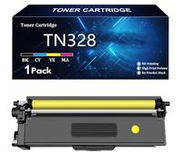 TN328 Cartucho de Tóner Repuesto para Brother TN328 TN328K TN328C TN328Y TN328M para Brother HL-4150CDN 4570CDW 4570CDWT MFC-9465CDN DCP-9270CDN DCP-9055CDN Impresoras con Chip,Y-1 Pcs