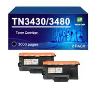 TN3430 TN3480 Cartucho De Tóner Compatible Para HL-L5000D L5100DN L6200DW | TN3430 TN3480 TN3490 cartuchos de tóner Reemplazo para Brother HL-L5000D L6400DW MFC-L5700DN L5900DW L6900DW,Black-2 pack