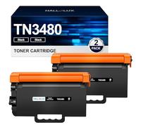 TN3480 TN3430 Cartucho de Tóner Compatible para Brother TN 3480 3430 TN-3480 TN-3430 Tóner para MFC-L5700DW MFC-L5750DW HL-L5100DN HL-L5200DW HL-L5000D HL-L6400DW MFC L5750DW HL L5100DN (2 Negro)