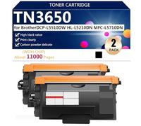 TN3650 Cartucho de Tóner de Alta Capacidad Repuesto para Brother DCP-L5510DW HL-L5210DN MFC-L5710D Impresión, de Alta Definición 11000 Páginas,Black-2 Pack