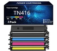 TN416 Cartucho de Tóner Repuesto para Brother TN416BK TN416C TN416Y TN416M para Brother HL-L8260CDW L9310CDW L8360CDW DCP-L8410CDW MFC-L8900CDW L9570CDW Impresoras con Chip,4 Color-4 Pcs