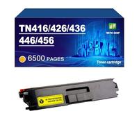 TN416 TN426 TN436 TN446 TN456 Cartucho De Tóner Compatible para La Impresora para Brother HL-L8260CDW L8360CDW L8360CDWT L9310CDW MFC-L8610CDW, 6500 Páginas,Yellow-1 Pack