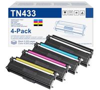 TN433 - Juego de 4 cartuchos de tóner de repuesto para Brother TN433 TN431 TN-431 TN-433 para tóner HL-L8360CDW MFC-L8900CDW HL-L8260CDW MFC-L8610CDW HL-L8360CDWT, TN4334PK