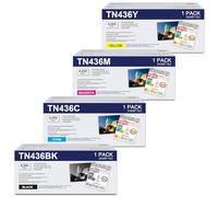 TN436 - Juego de Cartuchos de tóner de Alto Rendimiento, TN436BK TN436C TN436M TN436Y Repuesto para Brother TN436 TN-436 Toner MFC-L9570CDW MFC-L8610CDW MFC-L8900CDW HL-L8360CDW (Paquete de 4)