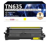 TN635 Cartucho de Tóner de Repuesto para Brother HL-L8430CDW HL-L8430CDWT HL-L8570CDW MFC-L8730CDW MFC-L8930CDW MFC-L8970CDW MFC-EX575 Impresoras, 5500 Páginas,Yellow-1 Pack