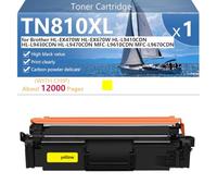 TN810XL Cartucho de Tóner para Brother HL-EX470W y HL-EX670W HL-L9410CDN HL-L9430CDN HL-L9470CDN MFC-L9610CDN MFC-L9670CDN Impresoras, 12000 páginas,Yellow-1 Pack