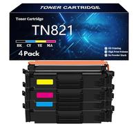 TN821 Cartucho de Tóner Repuesto para Brother TN821 TN821BK TN821C TN821Y TN821M para Brother HL-L9430CDN L9470CDN MFC-L9630CDN 9670CDN Impresoras con Chip,4 Color-4 Pack