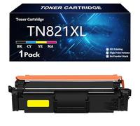 TN821XL Cartucho de Tóner de Repuesto para Brother TN821XL TN821XLBK TN821XLC TN821XLY TN821XLM para Brother HL-L9430CDN L9470CDN MFC-L9630CDN 9670CDN Impresoras con Chip,Y-1 Pack