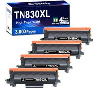 TN830XL TN830 XL/V/R Toner Compatible con Brother TN830XL TN-830 XL Negro para HL-L2460DW DCP-L2640DW MFC-L2820DW L2820DWXL 2405W L2400D L2480DW Toner TN830 V/R, 4P