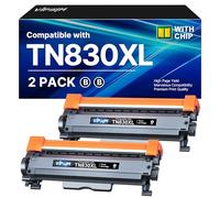 TN830XL - Tóner de repuesto compatible con Brother TN830XL TN-830 TN830 de alto rendimiento para usar con impresora HL-L2460DW DCP-L2640DW HL-L2480DW HL-L2400D HL-L2405W MFC-L2820DW (negro, 2 unidades