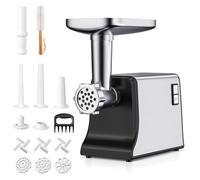 Tnamdan Hachoir à viande électrique 3000 W en acier inoxydable avec 3 lames, 3 plaques de broyage, inversion automatique et 3 réglages de taille, broyage (M1 with Vegetable cutting kit)