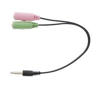 Tnb - adaptador de conector macho a doble jack hembra - negro
