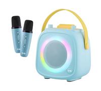 T'nB - Altavoz Bluetooth Karaoke, 2 micrófonos inalámbricos, 5 efectos de voz, anillo luminoso RGB, soporte para smartphone, USB y jack de 3,5 mm, asa de transporte, duración de 5 horas, sistema