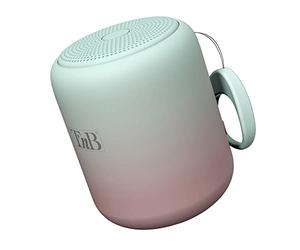 T'NB Altavoz Color - Altavoz Inalámbrico Portátil, Conexión Bluetooth 8 Horas, Pequeño Altavoz Impermeable IPX4 para Ducha, Mini Formato Moderno y Colorido - Degradado Verde y Rosa