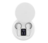 T'NB Auriculares Bluetooth 5.1, TWS inalámbricos Semi intraurales con micrófono integrado, duración de hasta 20 horas de escucha, indicador de carga, control táctil, SHINY2 - Blanco