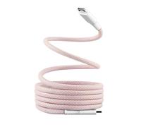 T'nB - Cable magnético USB C a USB C, carga rápida 60 W, funda magnética de nailon y antinudos, longitud 1,5 m, compatible con Apple iPhone 15/15 Pro / 15 Pro Max / 16/16 Pro / 16 Pro Max - Rosa