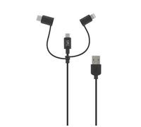 TNB CBLIGHT3IN1 - Cable USB con conectores Lightning + micro USB + tipo C