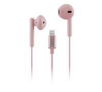 T'NB - Auriculares con cable, conector Lightning, semiintraaural, sonido estéreo, micrófono integrado, auriculares compatibles para Apple iPhone/iPad, certificados MFI- rosa