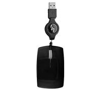 T'nB Guppy 3 - Ratón con Cable óptico Negro | Formato ultra compacto, 2 botones, rueda de clic, cable retráctil, retroiluminación superior y lateral