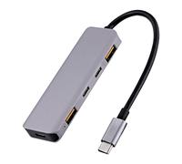 T'nB-Hub 5 en 1 - USB-C y USB-A con Power Delivery 100 W - USB 3.2 (10 Gbps)- Gris