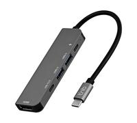 T'nb - Hub USB-C 5 en 1 iClick, 5 Puertos, Plug&Play - Gris Espacial