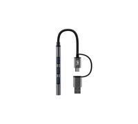 T''nB - HUBSLIM4 hub de interfaz USB 2.0 5000 Mbit/s Gris