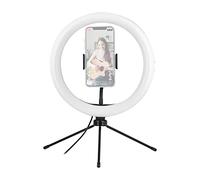 T'nB Influence Ring Light con trípode Compacto, Anillo Luminoso LED Ajustable, Ideal para Fotos, Videos y vivas Tiktok/Youtube/Twitch/Instagram, 3 Modos de luz y Brillo Ajustable, Color Negro