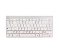 TNB KBBTPC1 Teclado para PC, Bluetooth, Gris | Diseño plateado y blanco, fondo de aluminio, indicador de batería, compatible con PC, tabletas y dispositivos Bluetooth