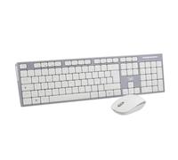 TNB KBSCGR Combo de Teclado y Ratón Inalámbrico, Gris/Blanco