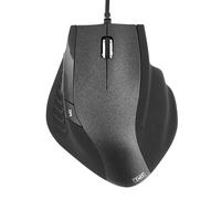 T'nB MUERGO ergonómico ratón con Cable, Negro | Formato ancho, forma ergonómica, 5 botones, controles siguiente y anterior, rueda de clic, cómoda