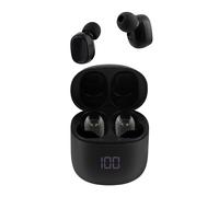 T'nB - Auriculares Bluetooth inalámbricos, reducción de ruido pasiva de hasta 24 horas de escucha, intraural con control táctil, indicador de carga, micrófono integrado, deportivo- negro