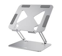 T'nB - Soporte portátil ajustable de aluminio, cómodo y ergonómico para una posición de trabajo óptima, antideslizante para una máxima estabilidad - gris aluminio