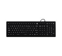 T'nB - Teclado con cable médico 100% impermeable, certificado IP68, resistente al agua y al polvo, retroiluminado, diseño francés AZERTY, revestimiento de silicona fácilmente limpiable, antibacteriano