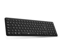 T'nB - Teclado inalámbrico recargable Slim Pro, diseño ultra fino, doble modo de conexión Bluetooth y USB-A, color negro