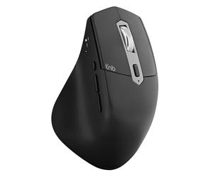 T'nB Tnb iClick Ratón Semi-Ergonómico Recargable Dual Connect - Negro | USB-A y USB-C, recargable, alta precisión 2400 DPI, agarre natural, 7 botones, negro
