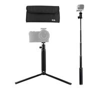 T'nB - Trípode para teléfono, Paquete de Viaje 4 en 1 con Palo Selfie | Kit de fotos con soporte para smartphone, adaptador de cámara deportiva, trípode y bolsa de almacenamiento para viajes