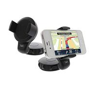 T'nB UHOLD1 - Mini soporte universal de Smartphones para el coche - sujeción de ventosa con rotación 360º y plegable, Negro