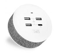 TNB UQCHPD30W - ICONIQ - Estación de carga USB-C PD 18W + USB 2.4A - gris/blanco